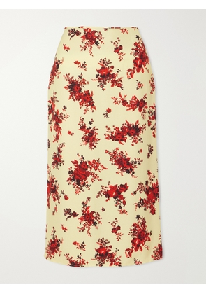 Jil Sander - Floral-print Satin Midi Skirt - Yellow - IT38,IT40,IT42,IT44,IT46,IT48