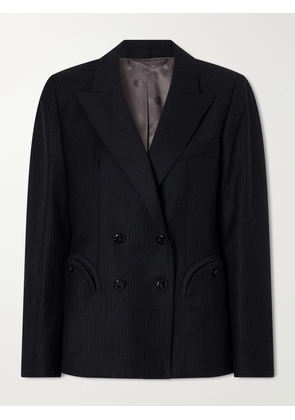BLAZÉ Milano - Charmer Pinstriped Wool Blazer - Black - 00,0,1,2,3,4