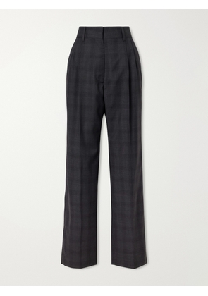 BLAZÉ Milano - Fox Checked Wool Straight-leg Pants - Gray - 00,0,1,2,3,4