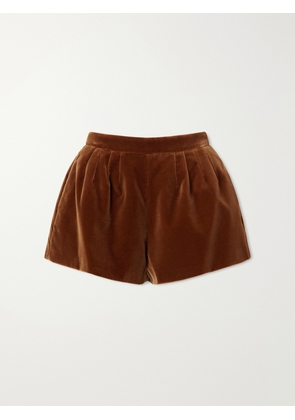 BLAZÉ Milano - Tinker Cotton-velvet Shorts - Brown - 00,0,1,2,3