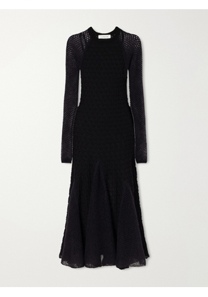 Lanvin - Open-knit Wool Maxi Dress - Black - xx small,x small,small,medium,large