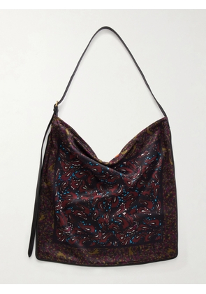 Dries Van Noten - Printed Satin Shoulder Bag - Burgundy - One size