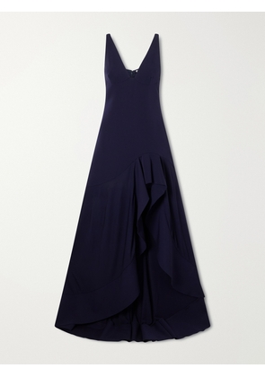 Stella McCartney - Asymmetric Ruffled Crepe Maxi Dress - Blue - IT34,IT36,IT38,IT40,IT42,IT44,IT46,IT48