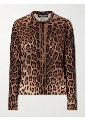 Dolce & Gabbana - Leopard-print Wool-blend Cardigan - Animal Print - IT36,IT38,IT40,IT42,IT44