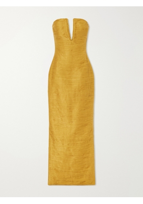 Marmar Halim - Cape-effect Plissé Satin Gown - Yellow - EU 36,EU 38,EU 40,EU 42,EU 44