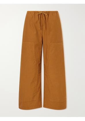 LESET - Kyoto Cotton Wide-leg Pants - Brown - x small,small,medium,large,x large