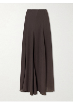 Ruohan - Aeris Pleated Silk-crepe Midi Skirt - Brown - x small,small,medium