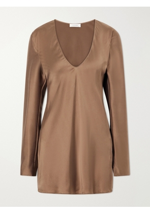 Ruohan - Syros Silk-blend Satin Blouse - Brown - x small,small,medium,large