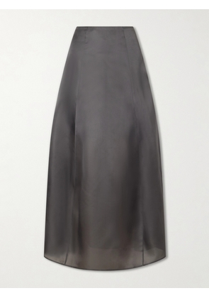 Ruohan - Cocoon Silk-organza Maxi Skirt - Gray - x small,small,medium