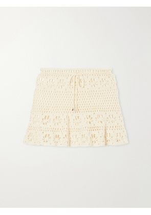 Terry Puesto - Bonito Crocheted Organic-cotton Mini Skirt - Neutrals - XS/S,S/M,M/L,L/XL