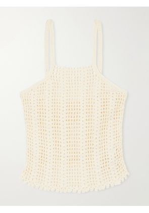 Terry Puesto - Tuffo Crochet-knit Organic-cotton Tank - Neutrals - XS/S,S/M,M/L,L/XL