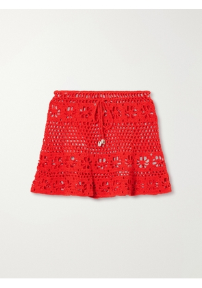 Terry Puesto - Bonito Crocheted Organic-cotton Mini Skirt - Red - XS/S,S/M,M/L,L/XL
