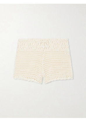Terry Puesto - Lido Crocheted Organic Cotton Shorts - Neutrals - XS/S,S/M,M/L,L/XL
