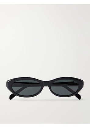 CELINE Eyewear - Triomphe Mini Oval-frame Acetate Sunglasses - Black - One size