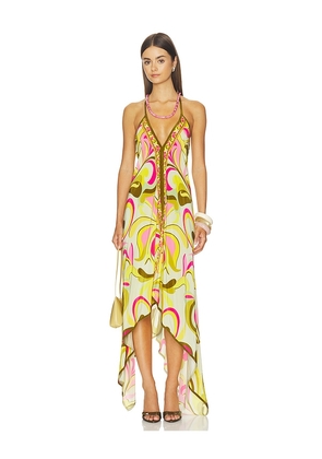 ROCOCO SAND High-low Handkerchief Dress in Multi. Size S. Also in XS, M, L, XL, XXL.