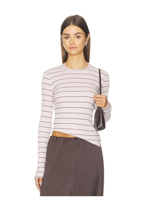 Vince Rib Stripe Long Sleeve Crew in Multi. Size XS. Also in S, M, L.