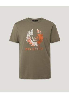 Belstaff Men's Blur T-shirt Cotton Jersey Khaki Green Size 3xl
