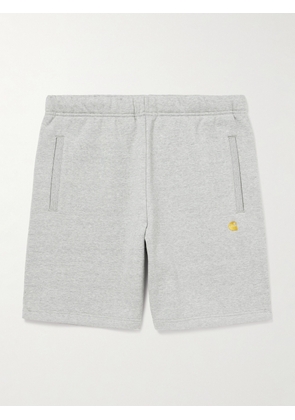 Carhartt WIP - Chase Straight-Leg Logo-Embroidered Cotton-Blend Jersey Shorts - Men - Gray - XS
