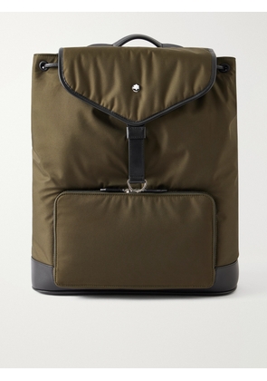Montblanc - Panorama Leather-Trimmed Shell Backpack - Men - Green