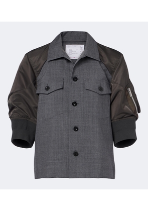 Sacai Wool twill and technical jacket