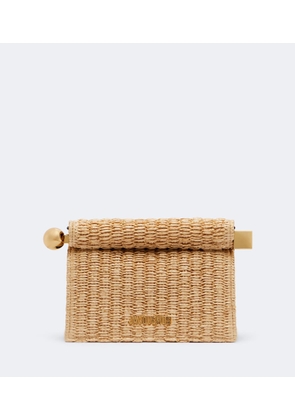 Jacquemus Rond Carre Small raffia-effect clutch