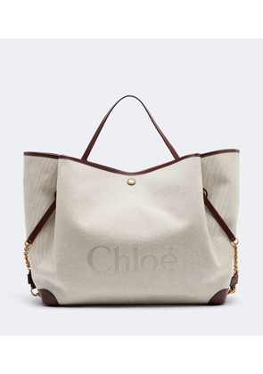 Chloe Chloe Clover leather-trimmed canvas tote bag