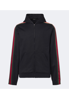 Gucci Web Stripe silk and cotton jersey hoodie