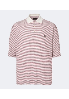 Wales Bonner Bask striped linen and cotton polo shirt