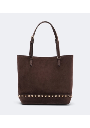 Valentino Garavani Rockstud Small suede top-handle bag