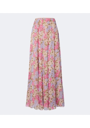 Valentino Floral silk crepe de chine maxi skirt