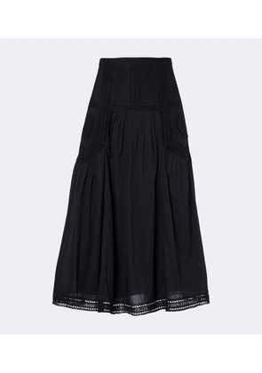 Ulla Johnson Alice embroidered tiered cotton midi skirt