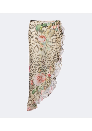 Roberto Cavalli Leopard-print silk beach cover-up
