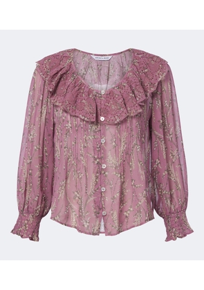 Veronica Beard Hewitts ruffled floral georgette blouse