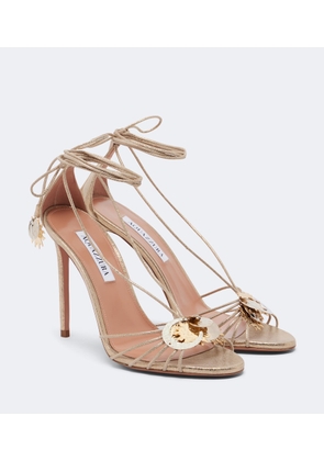Aquazzura Night Stars metallic leather sandals