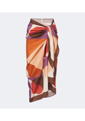 Eres Luisa printed cotton and silk beach cover-up