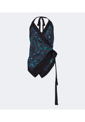Dries Van Noten Printed moire wrap top