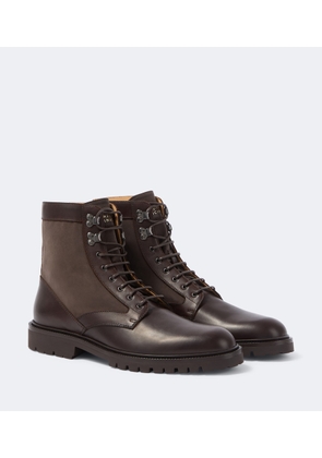 Brunello Cucinelli Leather lace-up boots