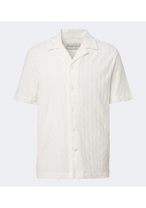Frescobol Carioca Terry-trimmed cotton-blend bowling shirt