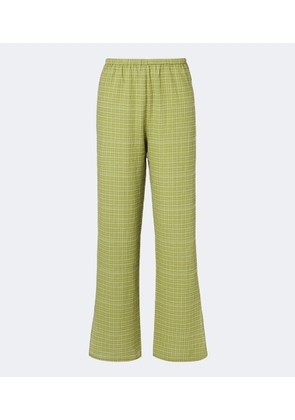 Asceno Loreto checked cotton wide-leg pants