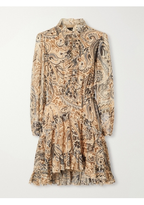 Etro - Tiered Ruffled Paisley-print Chiffon Mini Dress - Neutrals - IT36,IT38,IT40,IT42,IT44,IT46,IT48