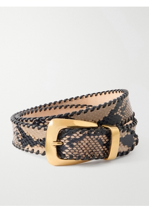 KHAITE - Benny Snake-effect Leather Belt - Animal Print - 70,75,80,85,90