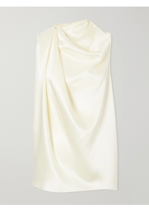 Heirlome - Kate Draped Silk-satin Top - Neutrals - x small,small,medium,large