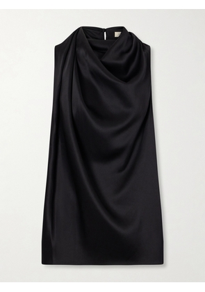 Heirlome - Kate Draped Silk-satin Top - Black - x small,small,medium,large