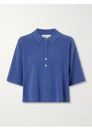 TWP - Cashmere-knitted Polo Shirt - Blue - x small,small,medium,large,x large