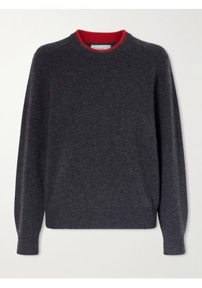Loulou de Saison - Otis Ribbed Cashmere Sweater - Gray - x small,small,medium,large,x large
