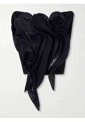 Maticevski - Lavish Bodice Sequin-embellished Georgette Blouse - Black - UK 6,UK 8,UK 10,UK 12