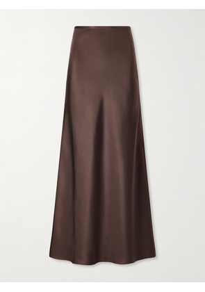 Loulou de Saison - Eli Silk Maxi Skirt - Brown - x small,small,medium,large,x large