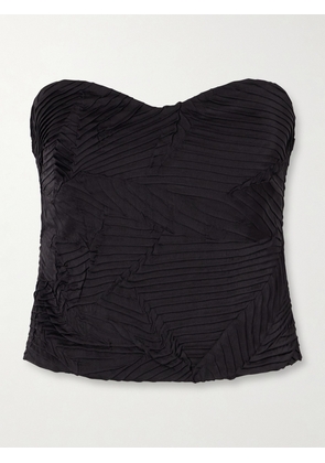 Ulla Johnson - Heleen Cropped Satin Tank - Black - US00,US0,US2,US4,US6,US8,US10