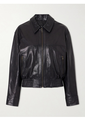 Nili Lotan - Aime Leather Bomber Jacket - Black - x small,small,medium,large,x large