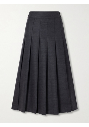 RÓHE - Pleated Wool-blend Midi Skirt - Gray - DK32,DK34,DK36,DK38,DK40,DK42